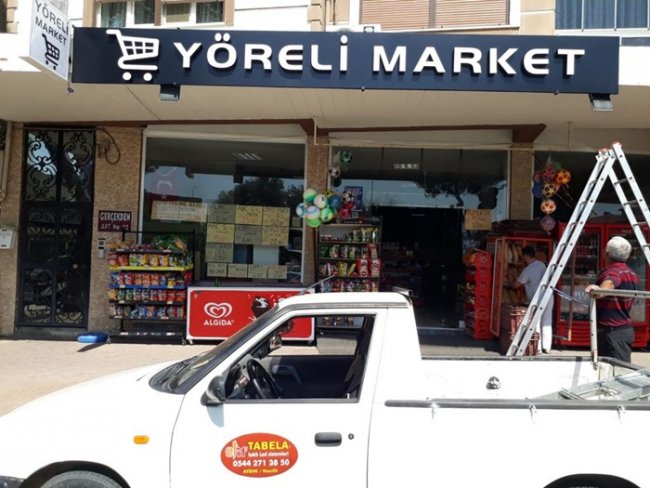 yöreli market tabelası
